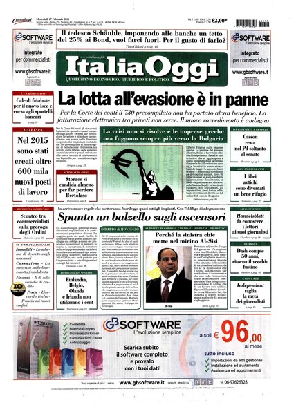 Italia oggi : quotidiano di economia finanza e politica